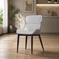 Chaise de salle à manger de luxe moderne en cuir PU, cadre en acier au carbone noir, écologique, pour appartement, maison, salle à manger, restaurant