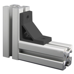 Accessoires de profilés en aluminium noir pour machines industrielles lourdes, supports d'angle verticaux épaissis, connecteurs d'angle - Product Image 1