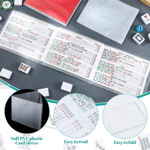 Porte-cartes <span class=keywords><strong>Mahjong</strong></span> Grande taille 6 1/8X4 3/4 pouces Tri Fold Protector Clear Plastic - Product Image 4