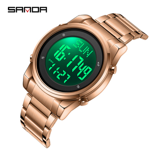 SANDA 6160 Fashion Stainless Steel Strap Digital <strong>Watches</strong> Movement Trendy Outdoor Sports Mode <strong>Teenager</strong> Students Wrist <strong>Watch</strong> Men - Product Image 5