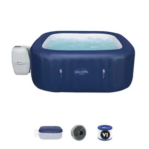 Bestway 60022 SaluSpa Hawaii square AirJet inflatable massage hot spa for 6 person