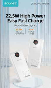 <span class=keywords><strong>ROMOSS</strong></span> Station d'alimentation portable 20000mAh 22.5W & PD 20W USB-C avec écran LED Charge rapide 3 entrées 3 sorties - Product Image 6