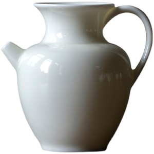 Théière en céramique blanche abricot en forme de melon avec poignée, tasse de justice, style chinois traditionnel, pichet à eau portatif Dehua - Product Image 5