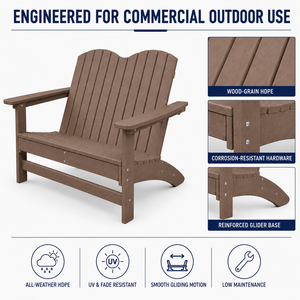 Wholesale HDPE Adirondack Bench <strong>2</strong> <strong>Seater</strong> Recycled Poly Lumber Outdoor <strong>Garden</strong> Patio Loveseat Weather Resistant <strong>Furniture</strong> - Product Image 4