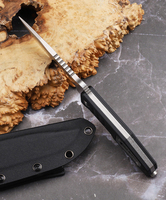 Couteau à lame fixe en acier D2, manche en G10, pour le camping en plein air, la survie, la chasse, tactique, EDC, portable, OEM personnalisable