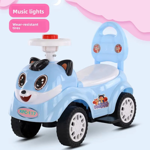 Musical Baby Walker &amp; 4-Wheel <strong>Ride</strong>-<strong>on</strong> Balance Bike for Toddlers 2-6 Years, Indoor Sliding Toy with Lights &amp; Music - Product Image 3