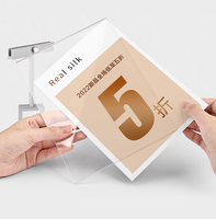 Support de Présentation Carré en Acier Inoxydable Écologique et Moderne pour Étiquettes de Prix et Porte-Présentoirs de Cartes pour Magasins de Vêtements