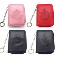 Yunan harfleri ile RFID kredi kart tutucu belgeler için kabartmalı trend PU deri cüzdan keykeyakordeon fermuar bozuk para cüzdanı
