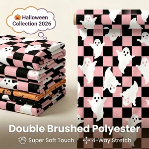 Tessuto Stampato per Halloween con Fantasmi, Tessuto DBP Personalizzato con Stampa Digitale, Tessuti Multiuso per Cucito, Accessori Fai-da-Te, Abiti - Product Image 1