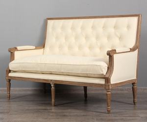 クラシック2人乗り無地木製ソファボタンバックアンティーク - Product Image 3
