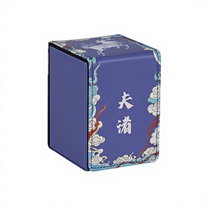 Plateau à dés magnétique FX avec cuir PU imperméable et durable, capacité de 120+ cartes, boîte de rangement pour jeux de société - Product Image 1