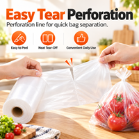 Sacs en plastique transparent HDPE pour légumes avec logo personnalisé, sur rouleau, pour présentation en supermarché