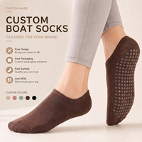 Chaussettes de yoga antidérapantes personnalisées pour femmes, chaussettes de Pilates avec bout et talon renforcés, coupe basse, OEM ODM