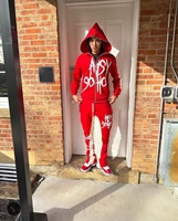 KY 3d Puff Print Street Sweatpants and Hoodie Set Full Zip up Street Wear Hoodie Survêtement