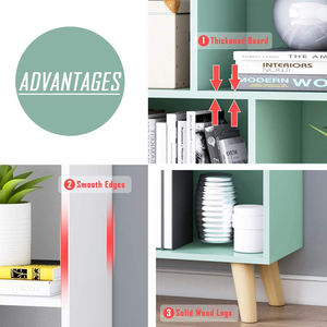 Estantería de Madera Resistente con <span class=keywords><strong>Patas</strong></span>, Organizador de Almacenamiento de <span class=keywords><strong>8</strong></span> Compartimentos, Librería que Ahorra Espacio para Oficina en Casa - Product Image 4