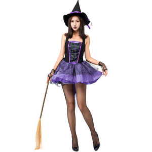 <span class=keywords><strong>Disfraz</strong></span> <span class=keywords><strong>de</strong></span> Halloween para adultos, ropa <span class=keywords><strong>de</strong></span> <span class=keywords><strong>bruja</strong></span> mixta negra y púrpura, <span class=keywords><strong>vestido</strong></span> largo ajustado, Cosplay clásico, Falda corta brillante, <span class=keywords><strong>disfraz</strong></span> <span class=keywords><strong>de</strong></span> baile - Product Image 2