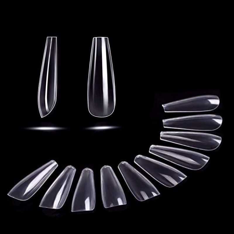 500 шт. Балерина (гель-Маникюр) расширение системы полное покрытие скульптурный прозрачный на каблуке-шпильке гроб накладные ногти