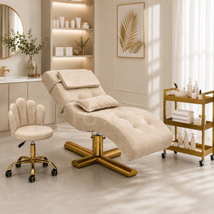 Juego de Camas de Fisioterapia de Lujo con Diseño Moderno y Base de Acero Inoxidable, Camas Curvas para Pestañas para Salón de Belleza - Product Image 3