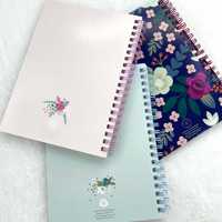 Cahier à spirales pour étudiants avec impression florale simple A5, couverture personnalisée avec logo