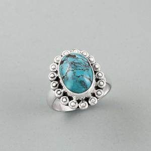 Artistry 925 Sterling Silver Tibetan <b>Turquoise</b> Gemstone Jewelry <b>Ring</b> - Product Image 1
