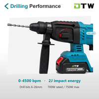 Marteau perforateur sans fil A10-0001 21V, 700W, 2J d'impact, perçage max. 26mm, pour béton, briques et murs
