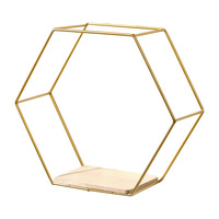 Étagère murale hexagonale en fer forgé Art Déco pour figurines et décorations de salon