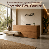Bureau d'accueil commercial en bois moderne, simple et personnalisable pour bureau, hôtel, salon de beauté, salle de sport, centre commercial