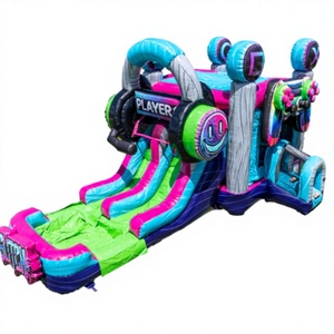 Tobogán Acuático Inflable de PVC Estilo Jugador con Diseño de Control de Auriculares, Capacidad de 500 kg, Castillo Inflable Atractivo - Product Image 1