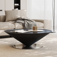 Table basse flottante de luxe moderne pour salon, table ronde UFO en métal de style français pour usage domestique