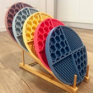 Ciotola di alimentazione lenta in Silicone con coperchio leccante per cani gatti antiscivolo cibo per animali domestici tappetino Anti soffocamento piatto per mangiatori veloci sani - Product Image 2