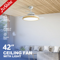 Ventilador Eléctrico 1stshine, Ventiladores de Moda con Motor de CC, Control Remoto LED, Ventilador de Techo Invisible Moderno con Luz