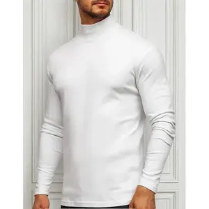 Yetta Men's <b>Long</b> Sleeve Russian Collar Slim Fit <b>T</b>-<b>Shirt</b> Waffle Fabric Cotton 220g Silk Screen Printing Casual Wear Adult Size Re - Product Image 4