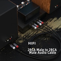 Câble Audio stéréo blindé mâle à mâle plaqué or 2RCA haut de gamme 24K pour TV DVD amplificateur Sound Box voiture Xbox pour PS3 haut-parleur