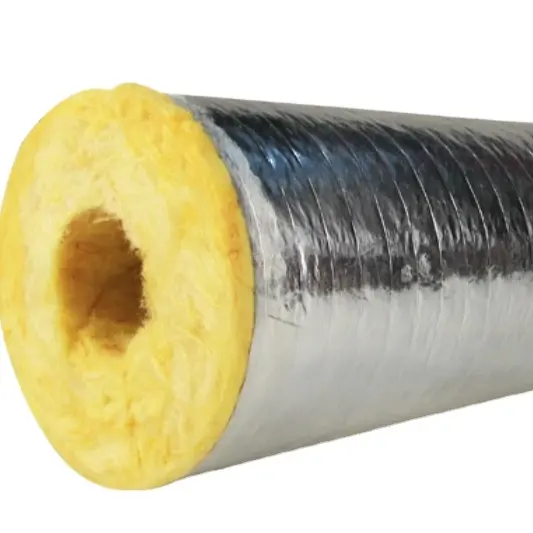 Suporte personalização Preço de fábrica Tubo De Vapor Material Isolamento Folha à prova de fogo Glasswool duct wrap vidro lã tubo