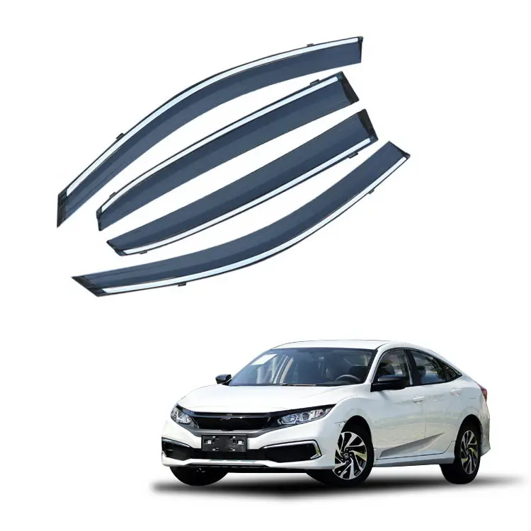 คิ้วกันสาดรถยนต์,ที่บังแดดหน้าต่างที่บังแดดสำหรับ Honda Civic 2021 2020 2019 2018 2017 2016