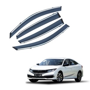Window Visors Rain Deflectors For 2016-2020 Honda Civic Sedan - Gloss Black, 4-Piece Set