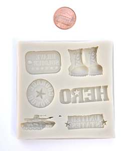 Moule en silicone S60g pour bottes militaires, moule à chocolat et fondant en forme de char, décoration de <span class=keywords><strong>gâteau</strong></span>, résine pour vétérans - Product Image 5