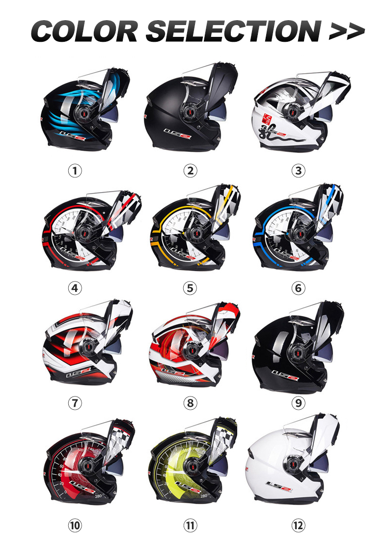 Original LS2 FF370 Flip Motorcycle Helmet Modular Men's Ladies with Double Visor ls2 Helmet