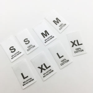直剪编织缎面面料标签，带定制名称印花<span class=keywords><strong>S</strong></span> M L XL XXL尺寸护理脖子标签服装 - Product Image 2