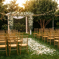 Chaises de salle à manger Chiavari en acier inoxydable doré pour l'intérieur et l'extérieur, design moderne, empilables, imperméables, pour mariage, fête, salon