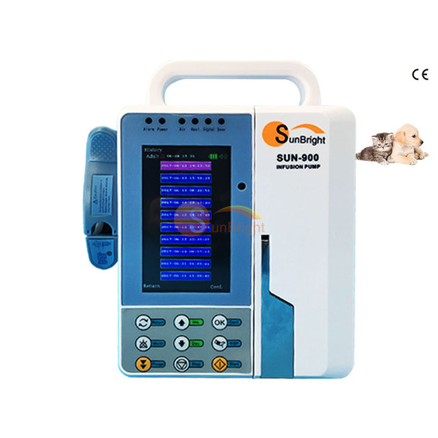 Medical Portable Continuous Automated Dog Veterinary Infusion Pump 4.3" Screen Heating Function Remote Control Rechargeable