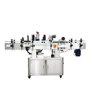 Fast Speed Automatic Adhesive Wine Round Bottle Labeling Machine Two Sides Sticker Machine