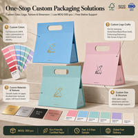 Boîte cadeau rigide en papier écologique pliable en triangle avec logo personnalisé, emballage plat, boîte en carton portable avec poignée pour chaussettes en fourrure