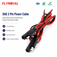 Câble de connexion SAE 2 broches rouge et noir, faisceau de câbles d'alimentation automobile, déconnexion rapide, assemblage de câbles d'extension personnalisés