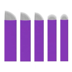 Venta al por mayor Microblading PMU Kit hoja aguja Tebori herramienta 0,16mm Rosa maquillaje permanente Micro cuchillas sombra - Product Image 2