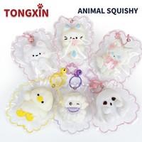 Porte-clés Squishy Personnalisé TONGXIN Animaux Mignons Ours Chat Mouton Poussin Fantôme Lapin Jouet Anti-Stress Fidget Vente en Gros OEM