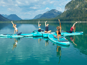 Pop Sale Commercial Customized Water Floating <strong>Drop</strong> <strong>Stitch</strong> Material Aqua <strong>Sup</strong> Yoga Dock Station With <strong>Inflatable</strong> Yoga Paddle <strong>Board</strong> - Product Image 5
