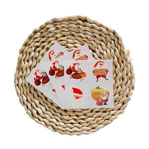Feuilles temporaires de dessin animé mignon de Noël écologiques cadeaux autocollants durables autocollants de tatouage pour garçons et filles - Product Image 1