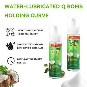 Mousse Coiffante Tenue Forte Marque Blanche à l'Huile d'Olive et Huile de Coco Bio Pour Cheveux Bouclés et Frisés - Product Image 2