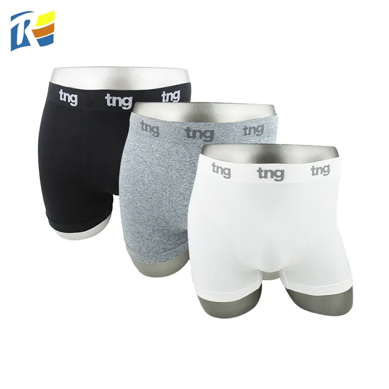 China Fabrikant Hoge Kwaliteit Merk Logo Custom Naadloze Plain Nylon Heren Ondergoed Boxers